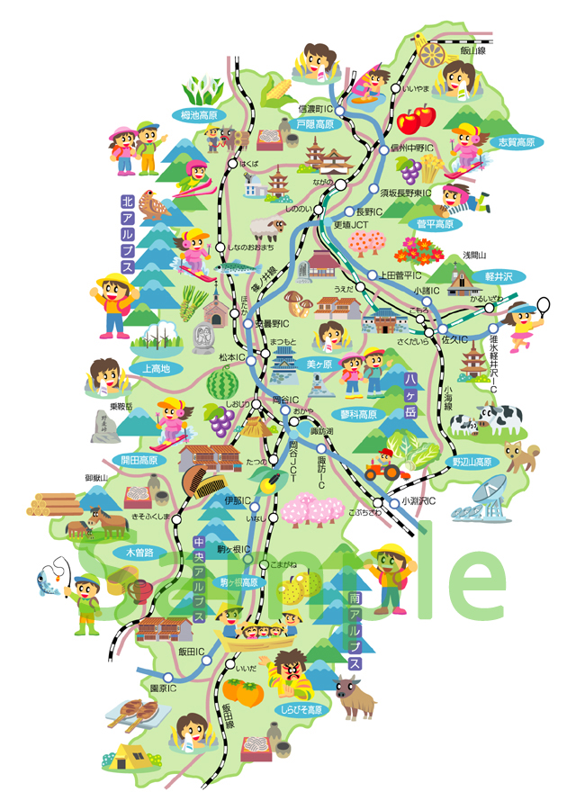 最高 長野県 地図 イラスト 興味深い画像の多様性